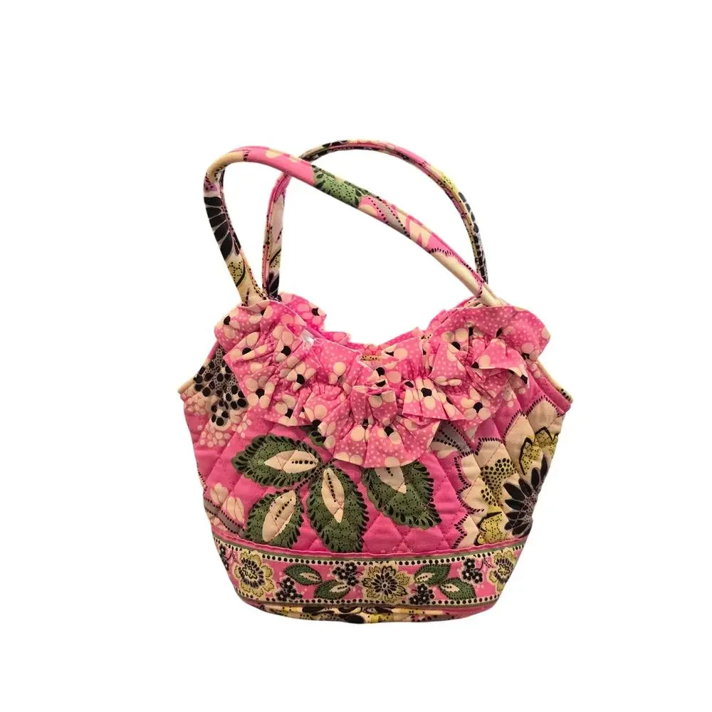 Vera Bradley Priscilla Pink Floral Pattern Mini Handbag 9x7x3